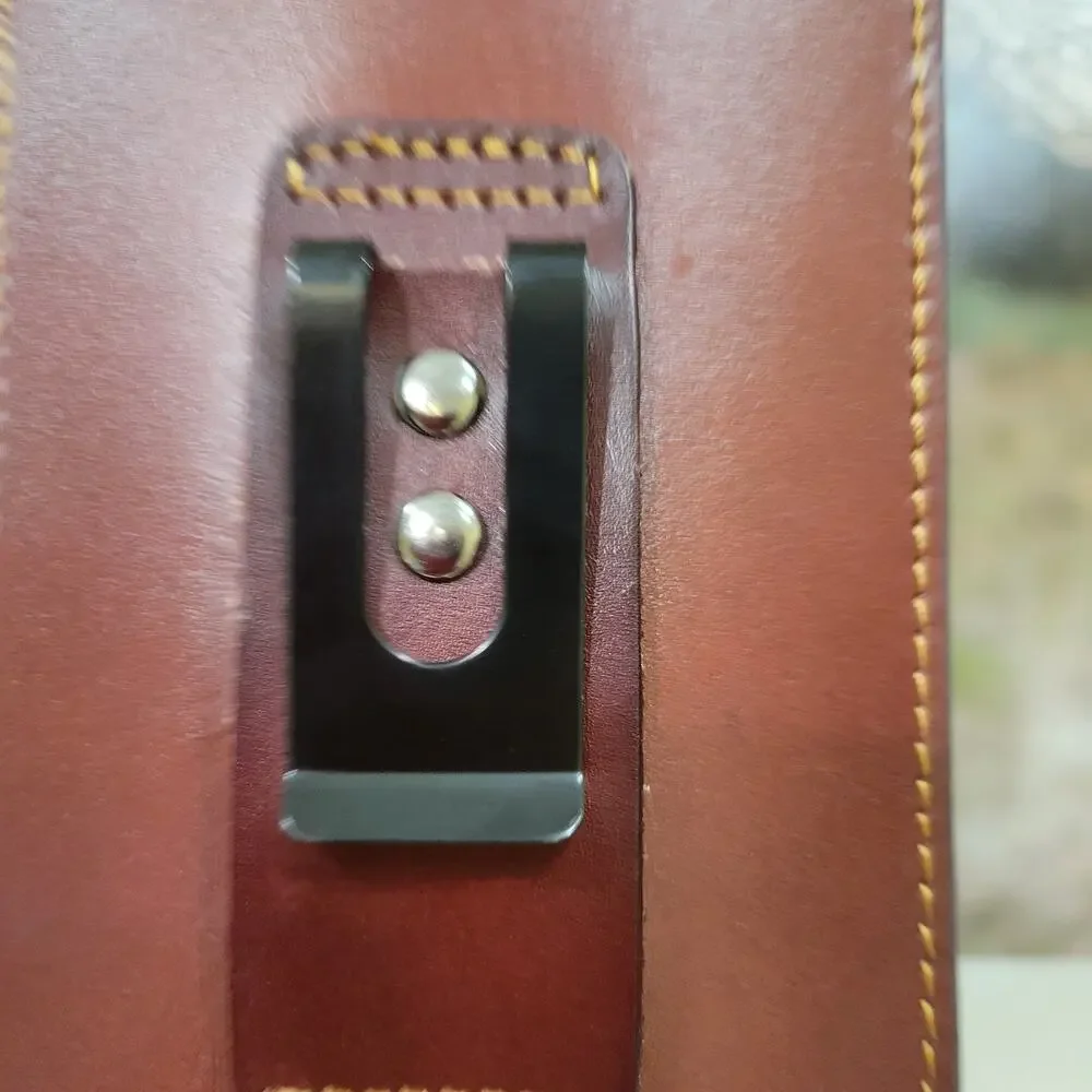 Horse Western Leather Phone Holstor With Knife Sheath & Belt Clip LARGE
